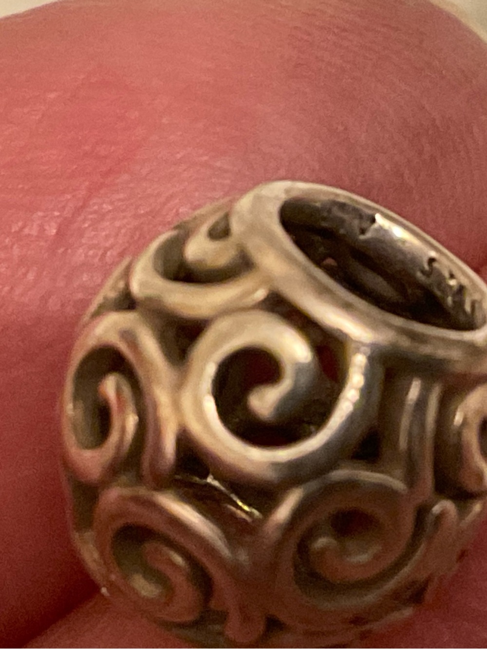 Pandora Silver Openwork Swirl Charm - Picture 2 of 3